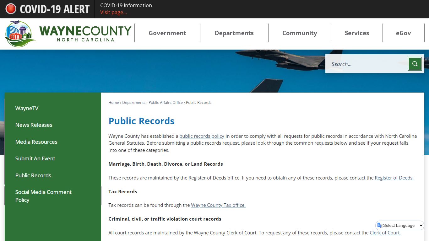 Public Records | Wayne County, NC