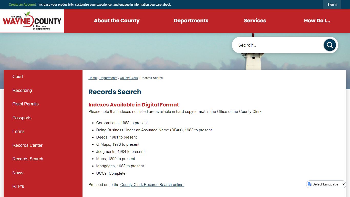 Records Search | Wayne County, NY